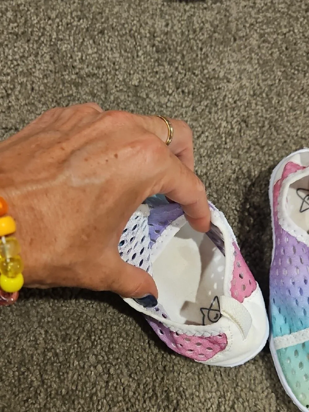 Kids Gradient Mesh Slip-On Water Shoes - Pastel Rainbow